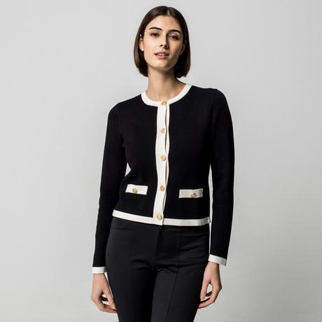 MANGO PIA Cardigan con Bordo a Contrasto  