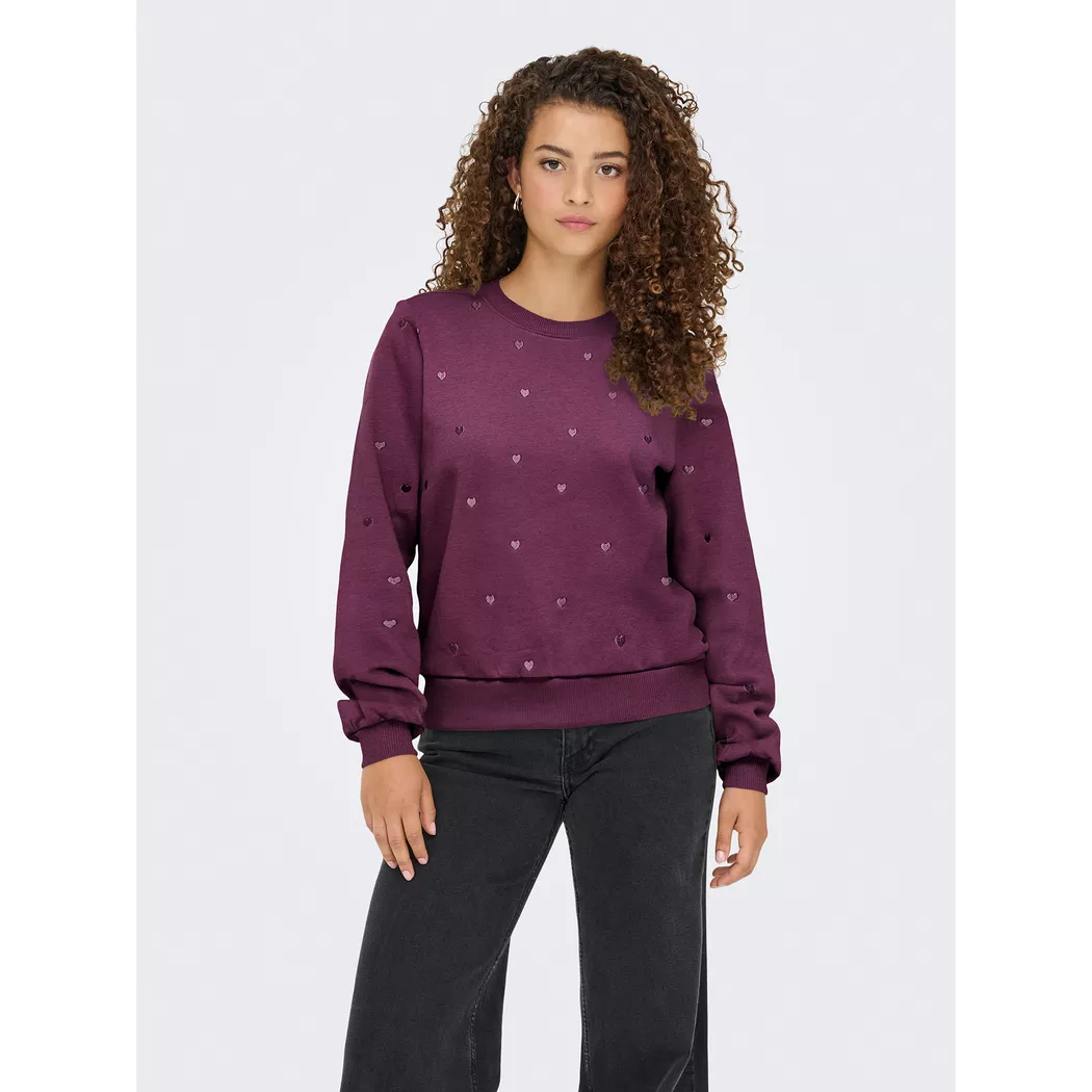 Only - Sweatshirt, für Damen, Weinrot, Größe S