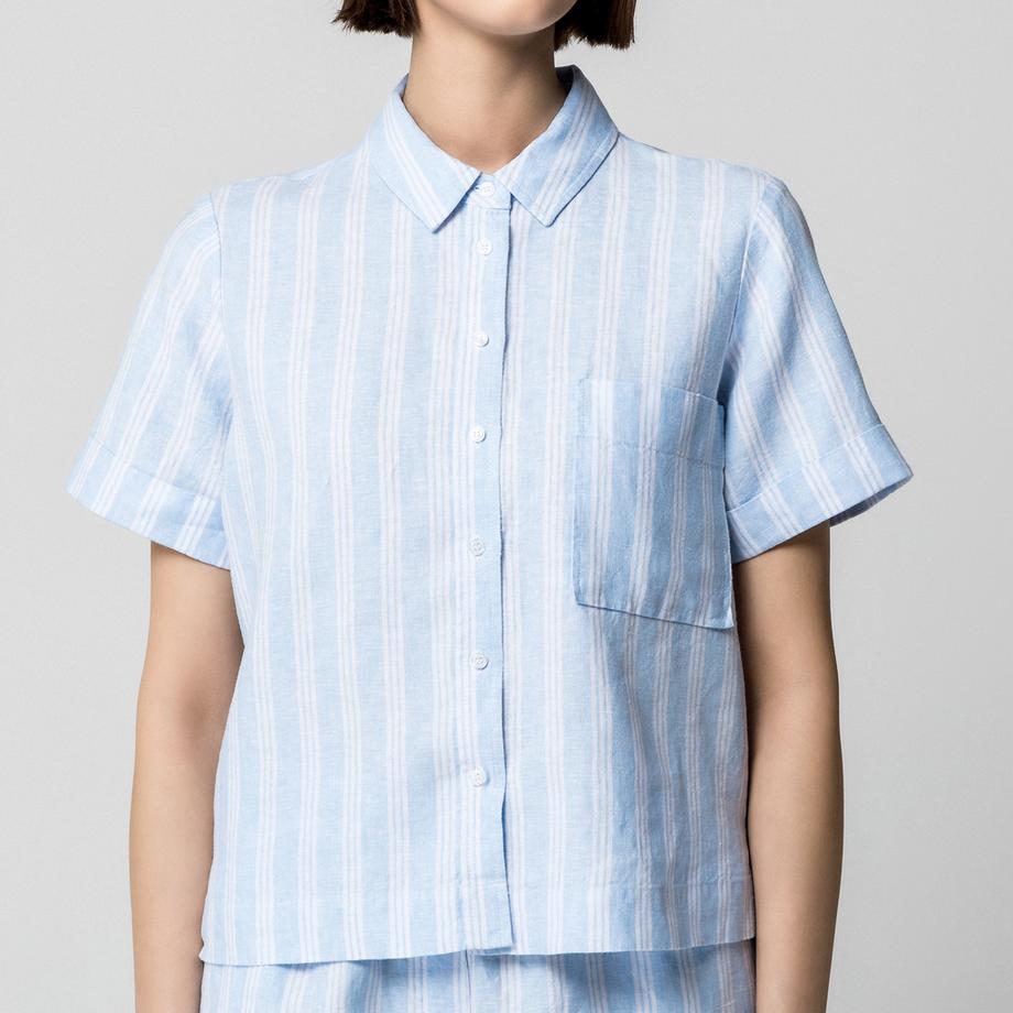 Manor Woman Gestreifte Kurzarmbluse  