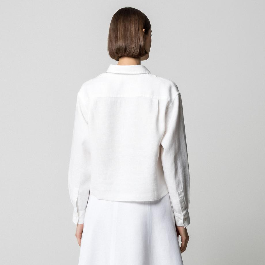 Manor Woman Chemisier à Manches Longues Coupe Droite avec Col Rabattu  