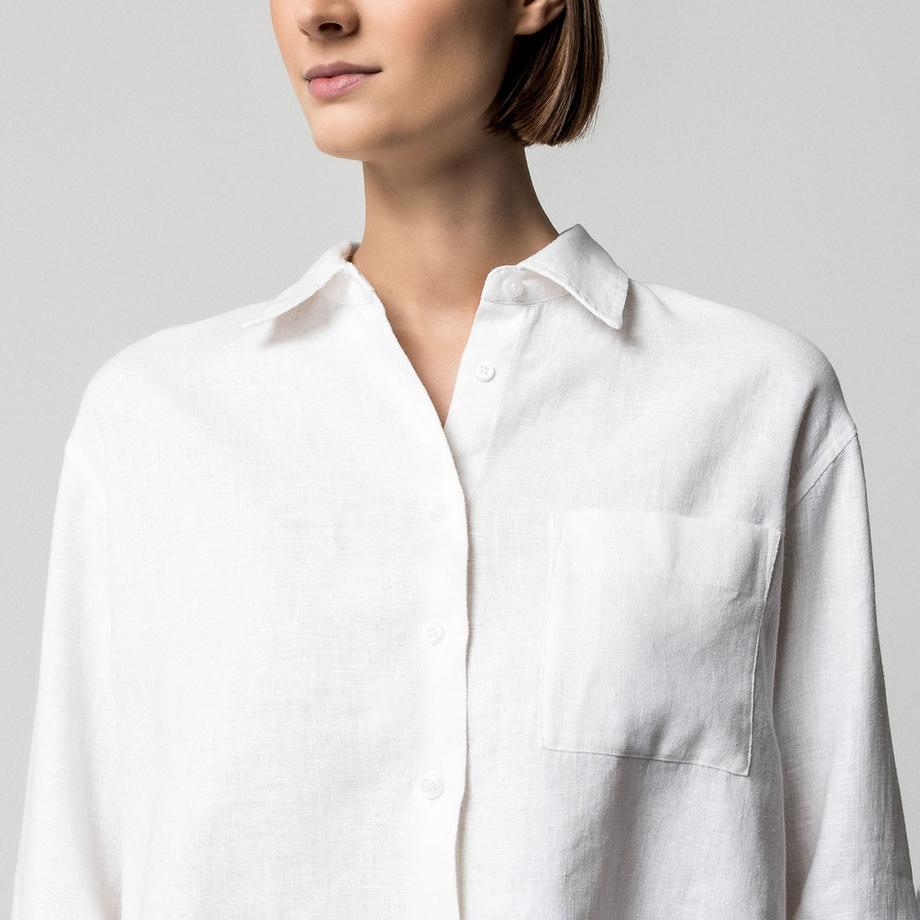 Manor Woman Chemisier à Manches Longues Coupe Droite avec Col Rabattu  