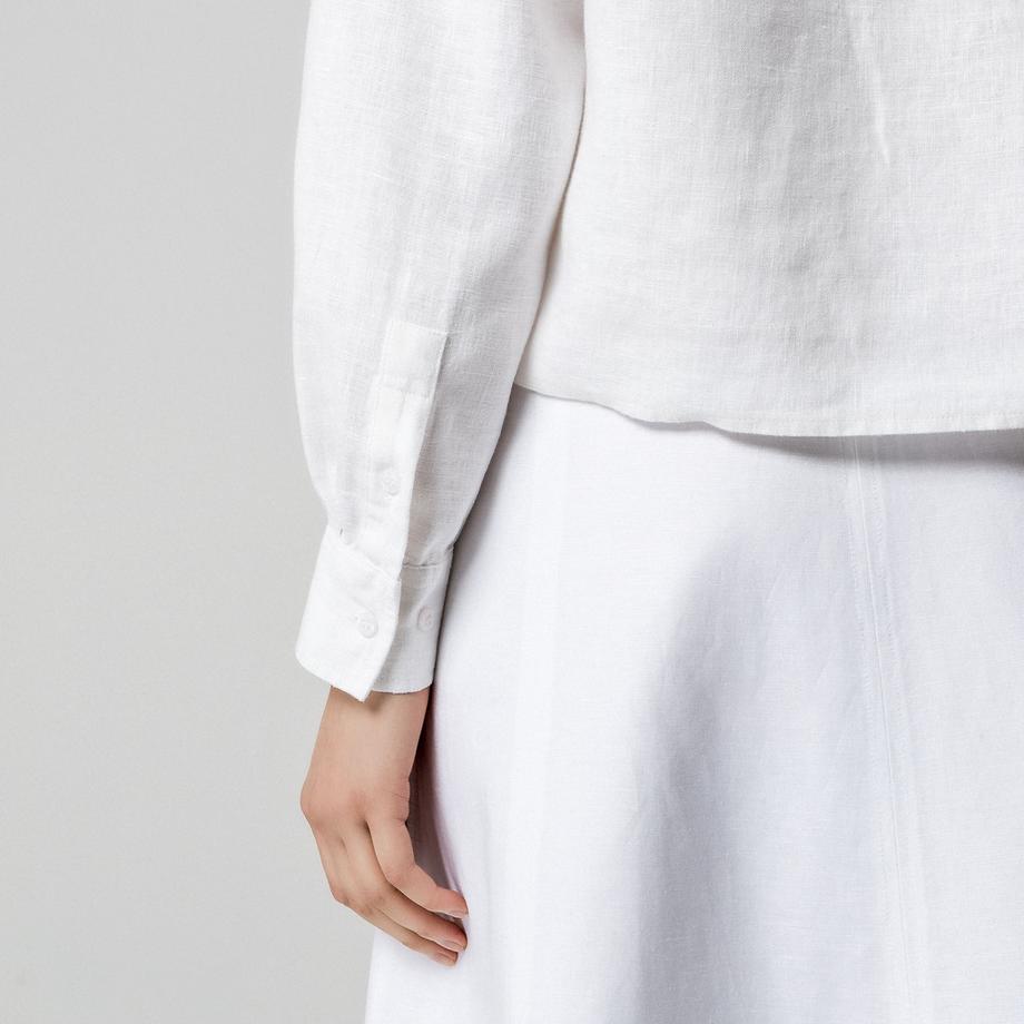 Manor Woman Chemisier à Manches Longues Coupe Droite avec Col Rabattu  