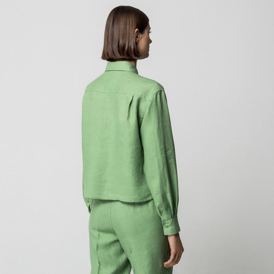 Manor Woman Camicetta a Maniche Lunghe Vestibilità Regolare con Collo a Rovescia  