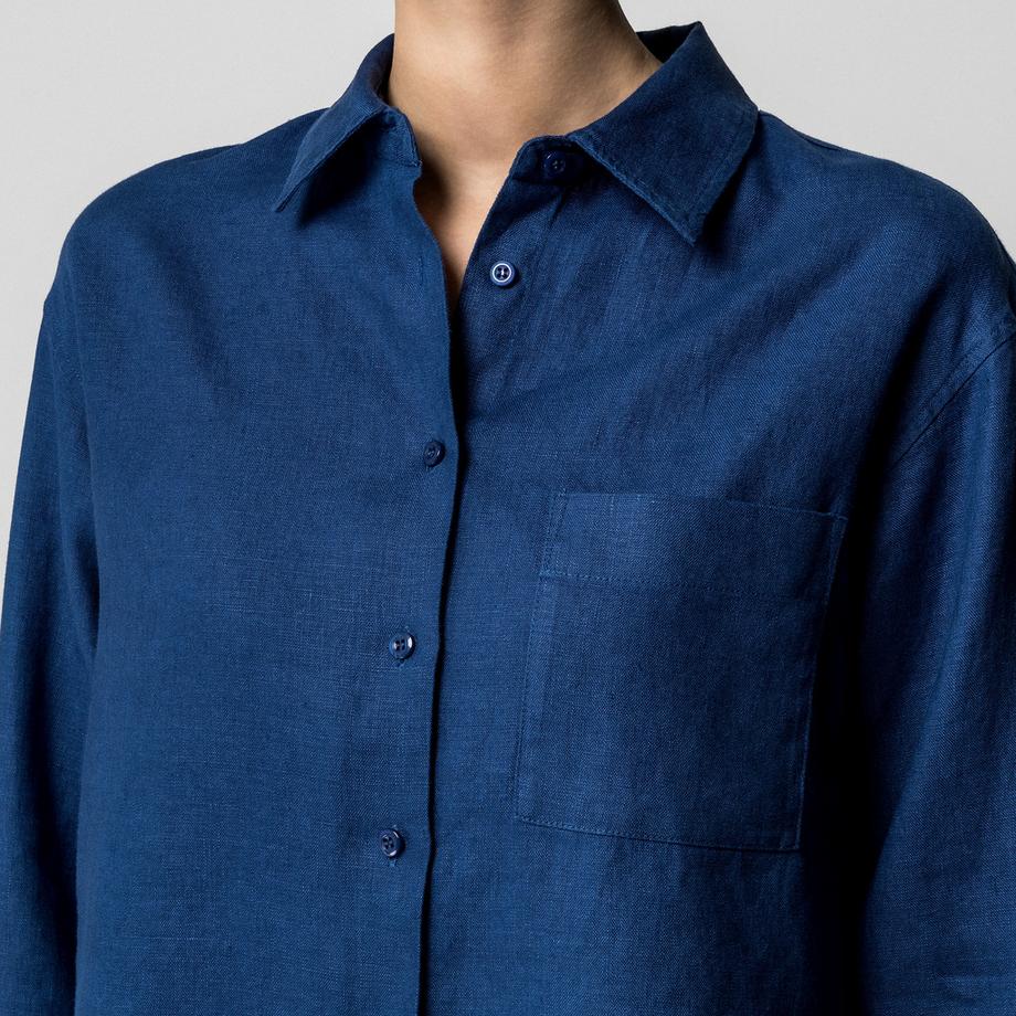 Manor Woman Chemisier à Manches Longues Coupe Droite avec Col Rabattu  