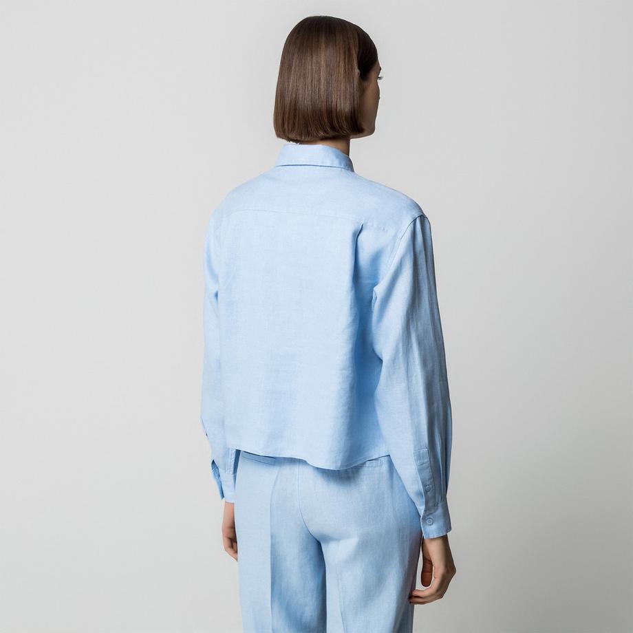 Manor Woman Chemisier à Manches Longues Coupe Droite avec Col Rabattu  