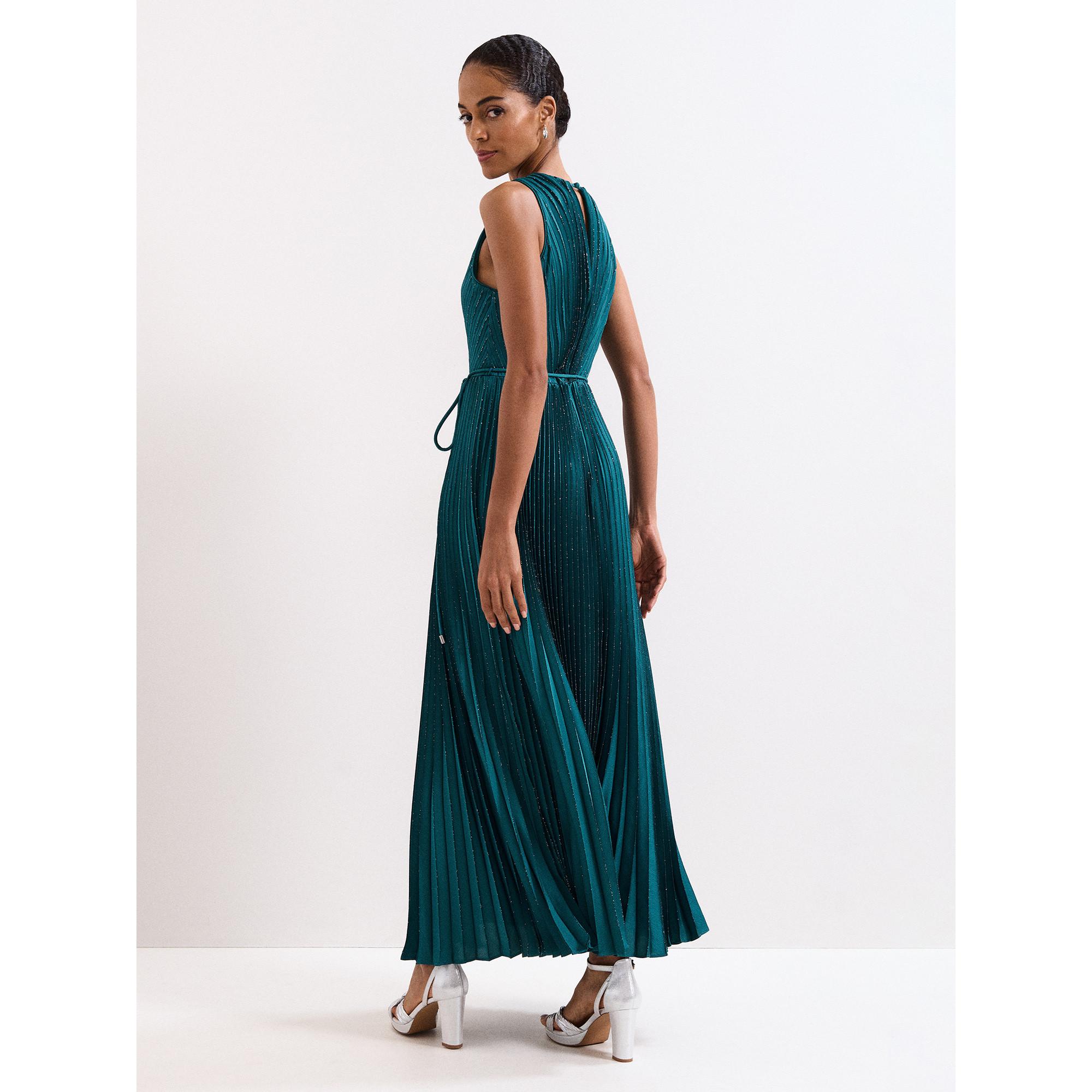 Phase Eight Simara Ärmelloses Plissiertes Maxikleid  