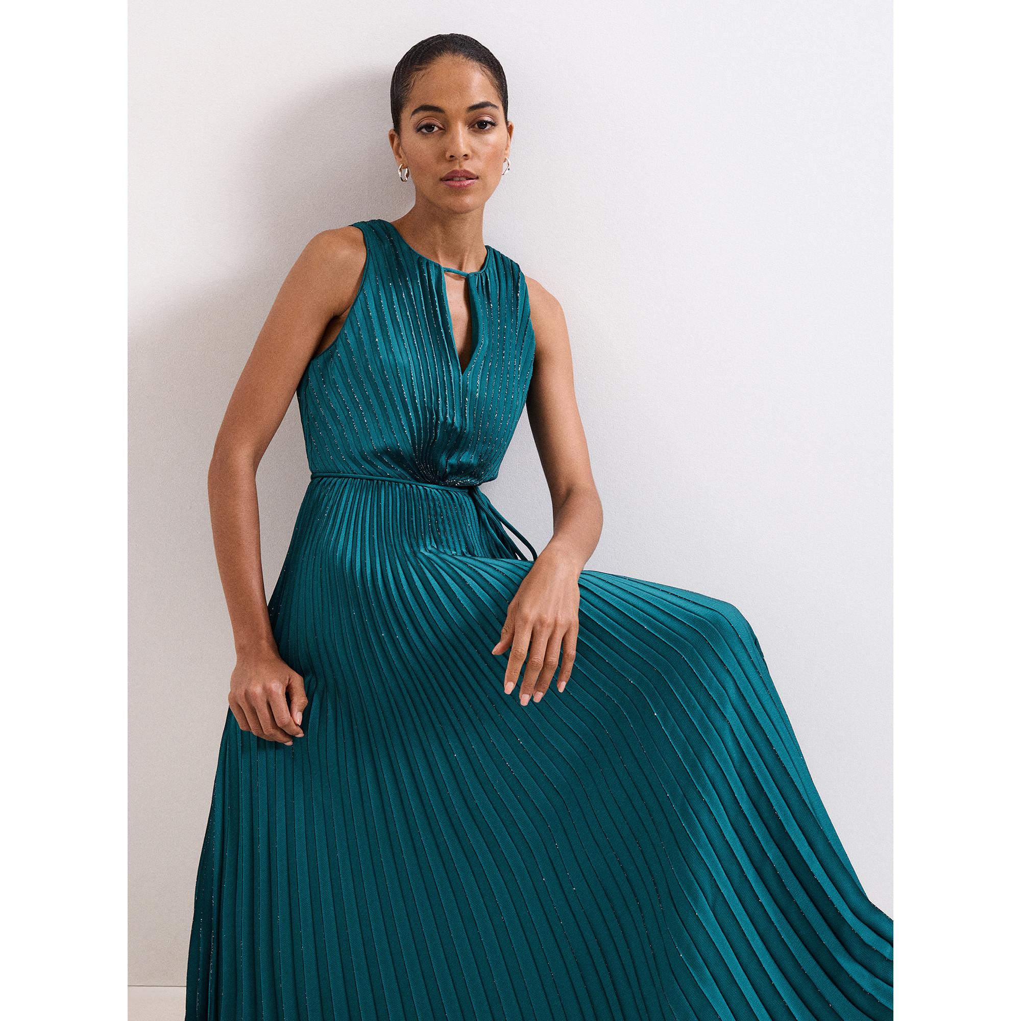 Phase Eight Simara Ärmelloses Plissiertes Maxikleid  