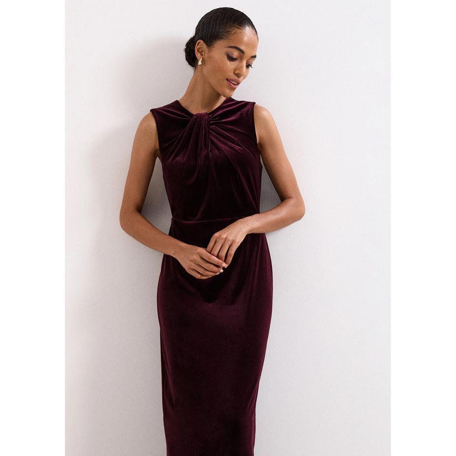 Phase Eight Ava Ärmelloses Samt Midikleid  