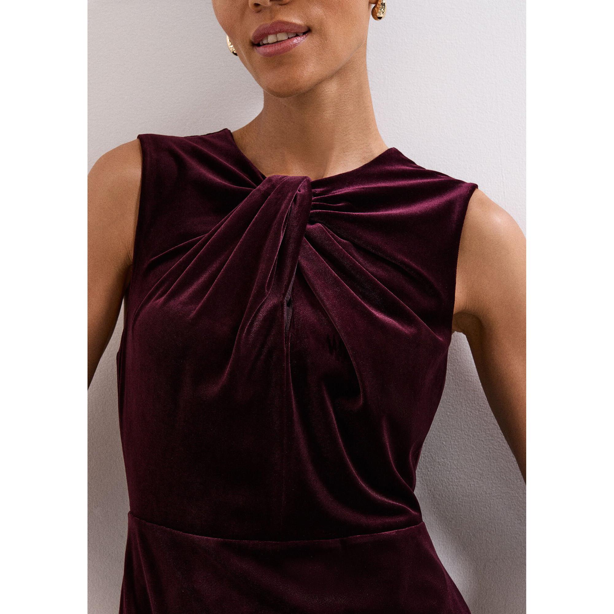 Phase Eight Ava Ärmelloses Samt Midikleid  