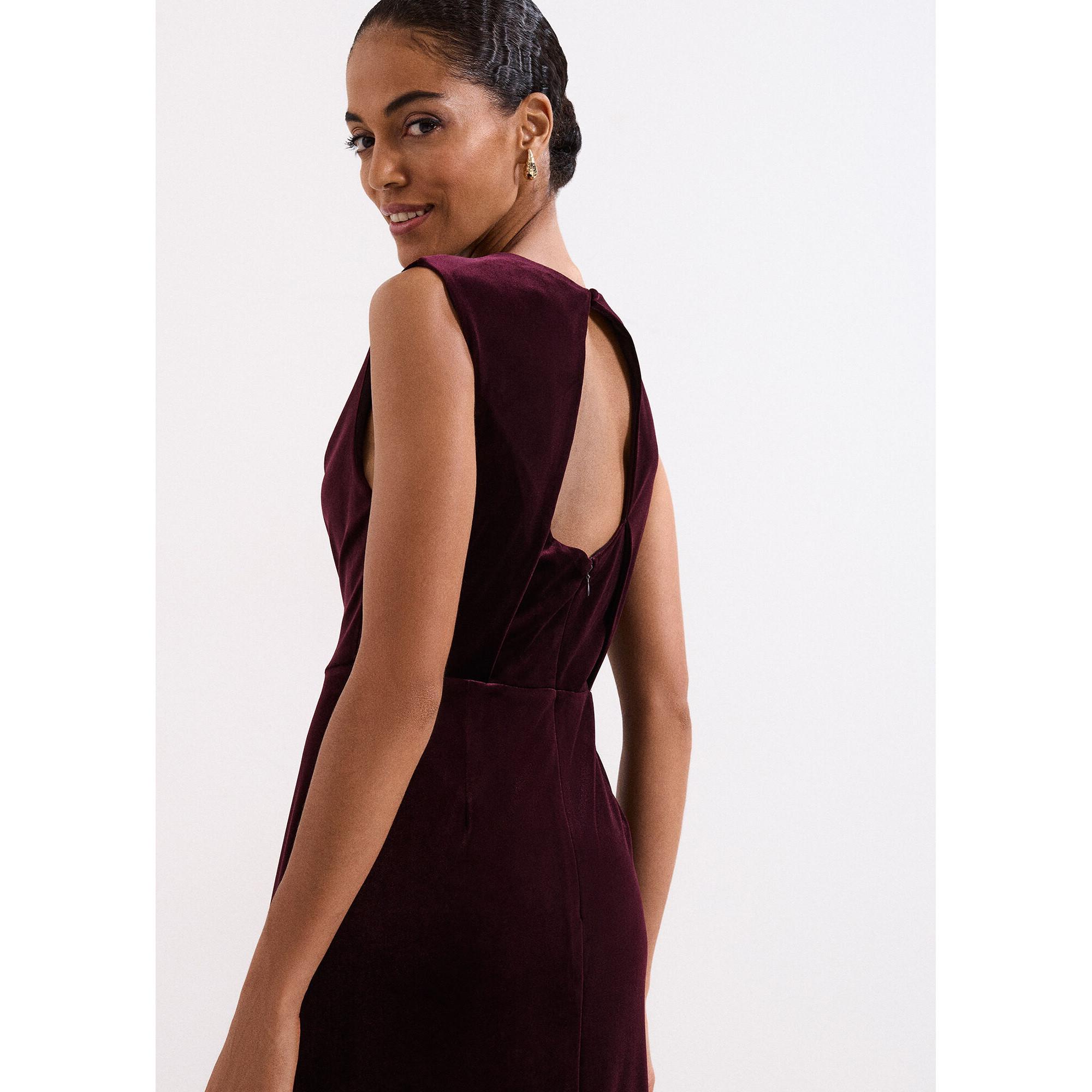 Phase Eight Ava Ärmelloses Samt Midikleid  