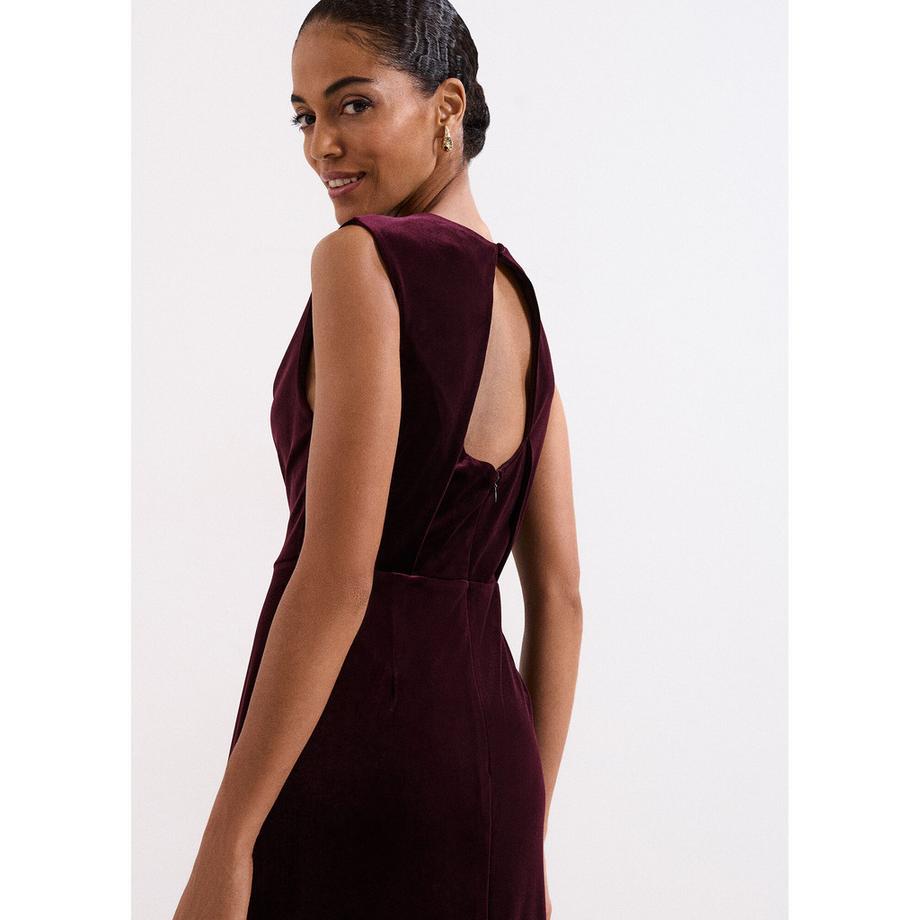 Phase Eight Ava Ärmelloses Samt Midikleid  