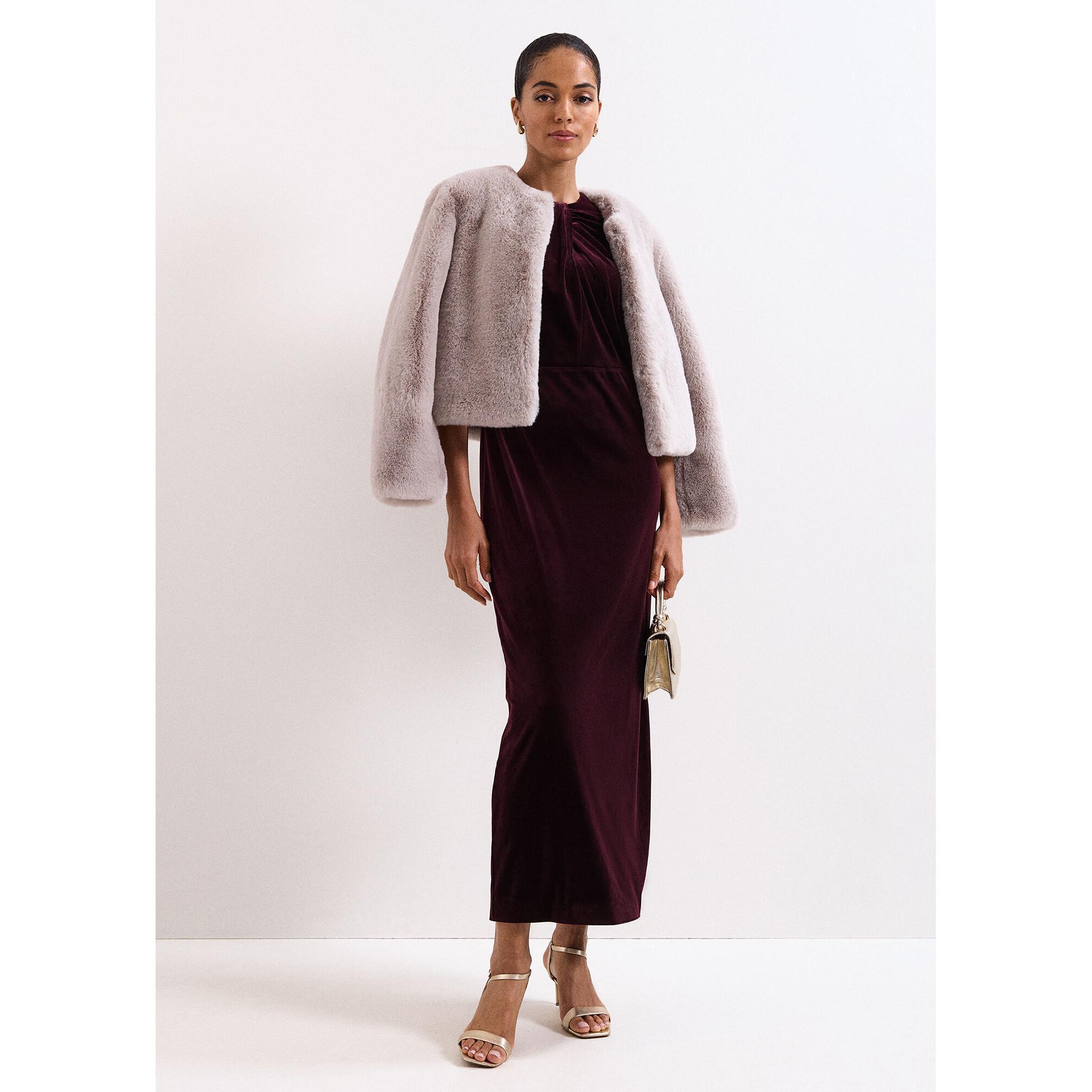 Phase Eight Ava Ärmelloses Samt Midikleid  