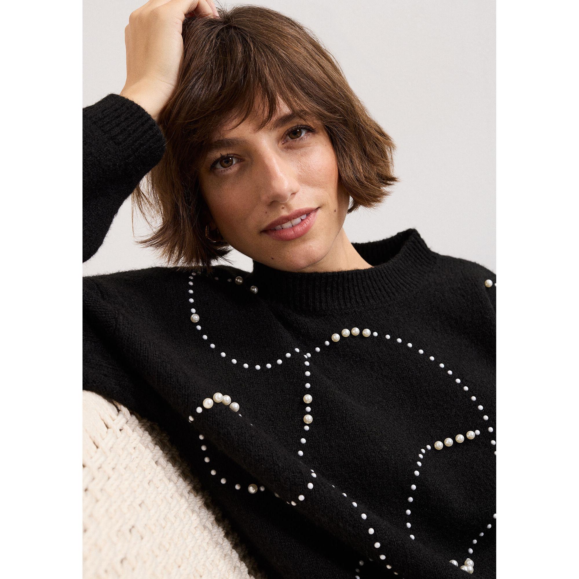 Phase Eight Perlenbesetzter Strickpullover  