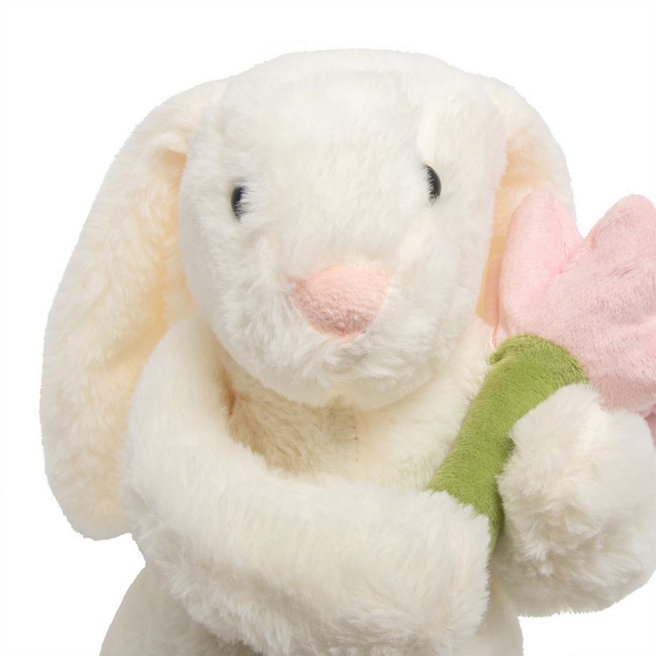 heunec  Lapin avec fleur roses 