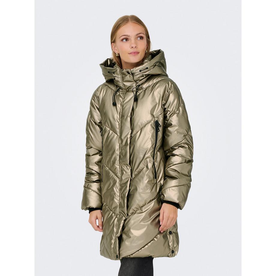 ONLY Cappotto imbottito lunghezza ginocchio con cappuccio  