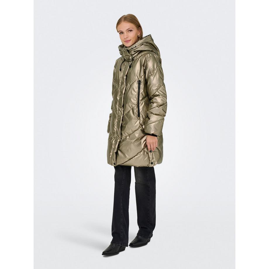 ONLY Cappotto imbottito lunghezza ginocchio con cappuccio  