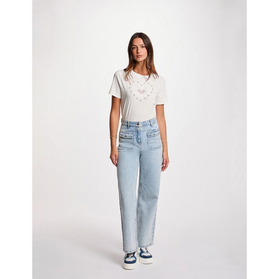 MORGAN T-Shirt Slim Fit Rundhals  