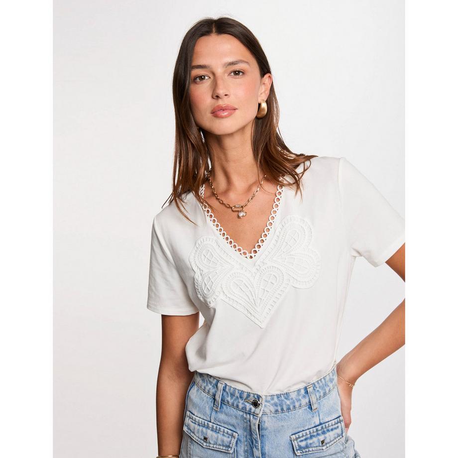 MORGAN T-Shirt mit Spitzendetail  