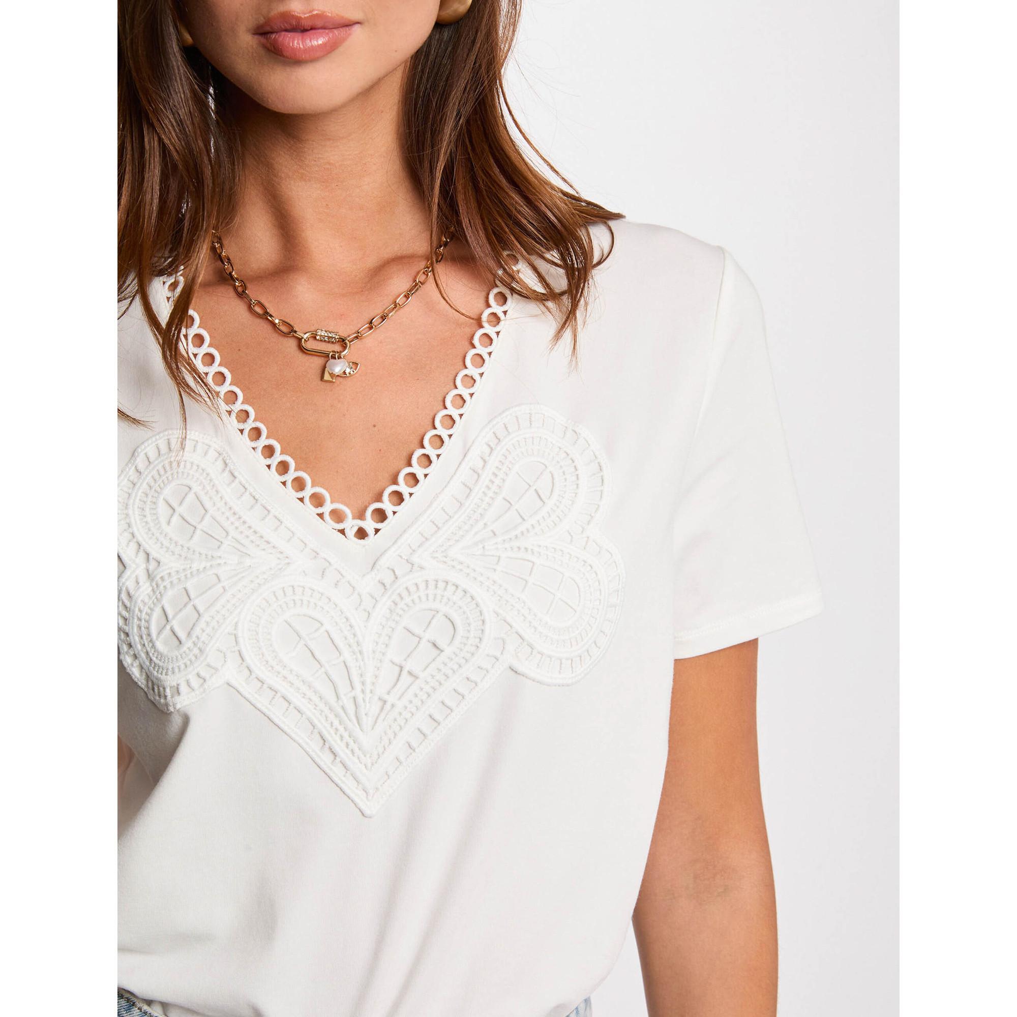 MORGAN T-Shirt mit Spitzendetail  