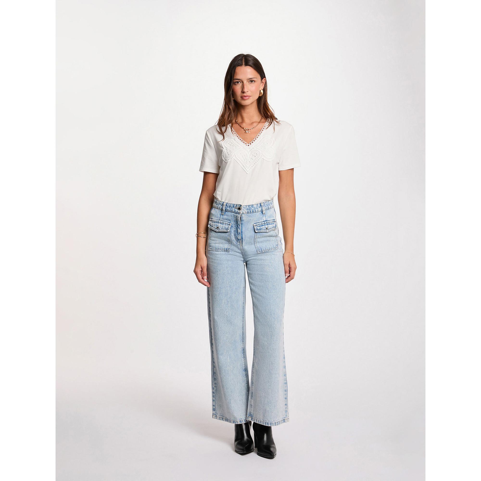 MORGAN T-Shirt mit Spitzendetail  