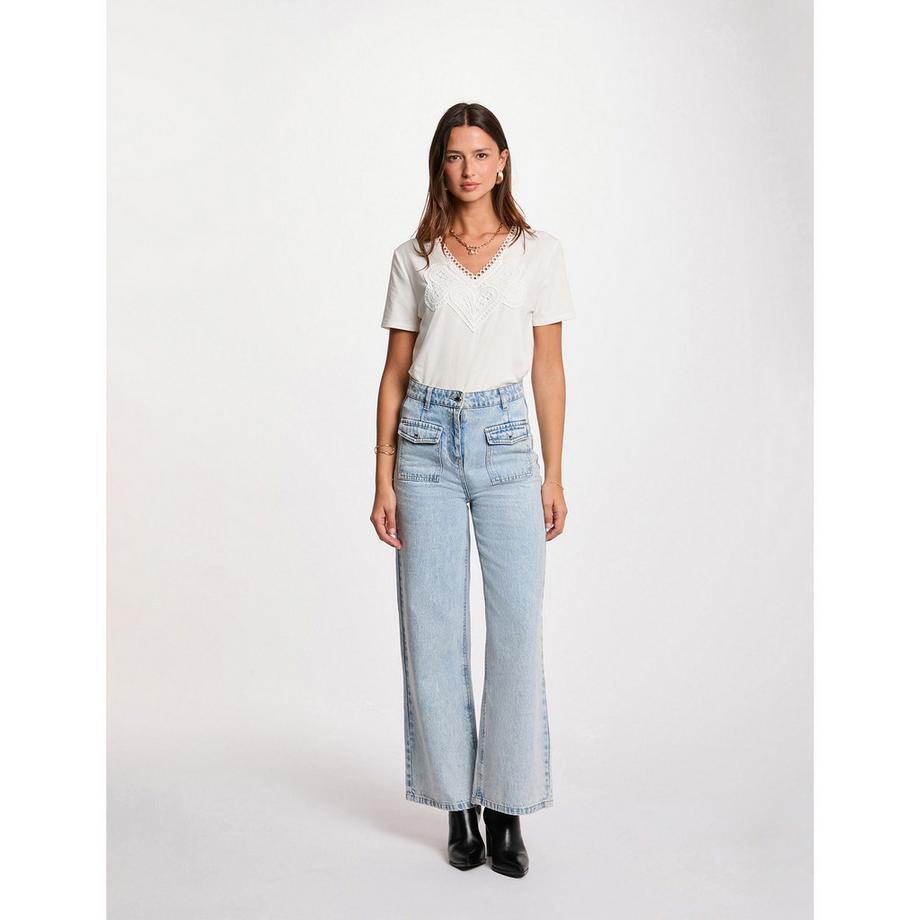 MORGAN T-Shirt mit Spitzendetail  