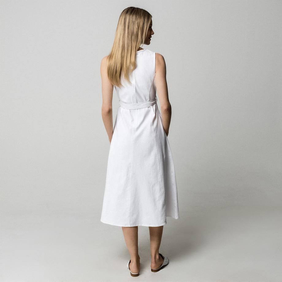 Manor Woman Ärmelloses Freizeit Midi-Kleid mit Bindegürtel  