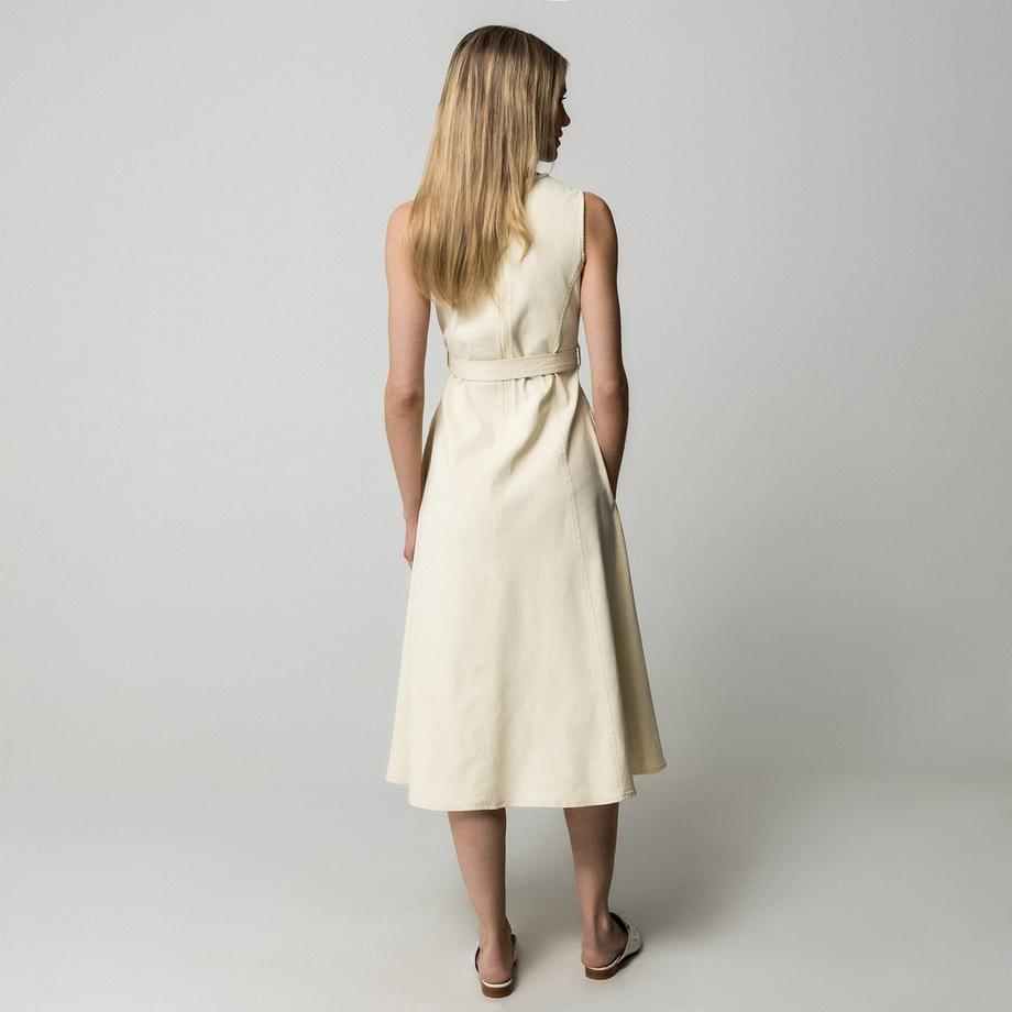 Manor Woman Ärmelloses Freizeit Midi-Kleid mit Bindegürtel  