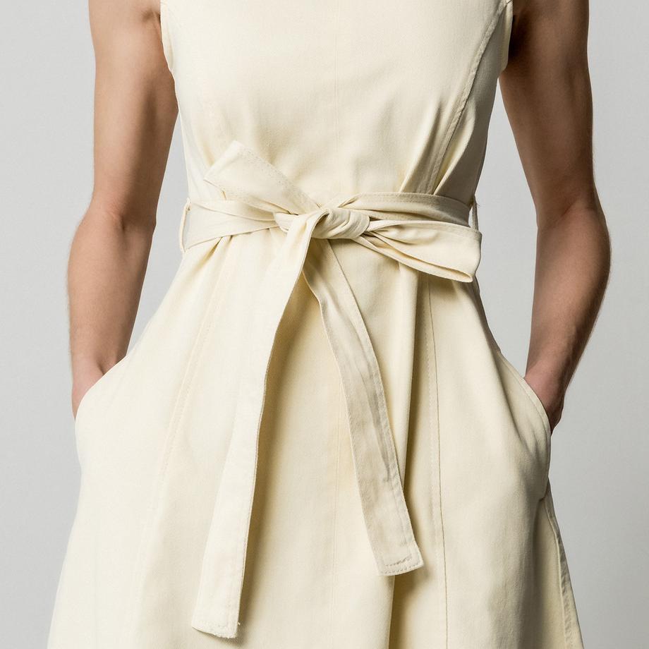 Manor Woman Ärmelloses Freizeit Midi-Kleid mit Bindegürtel  