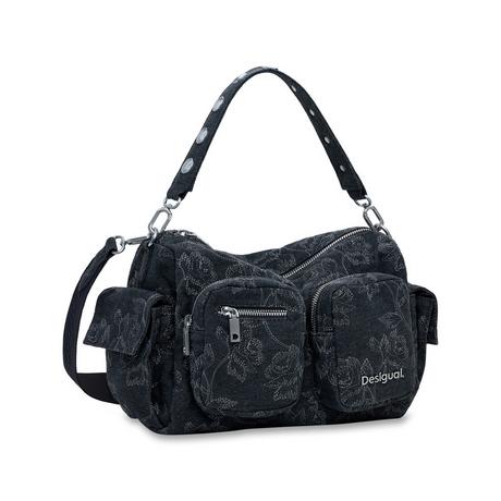 Desigual Sac à main en denim avec broderie florale  