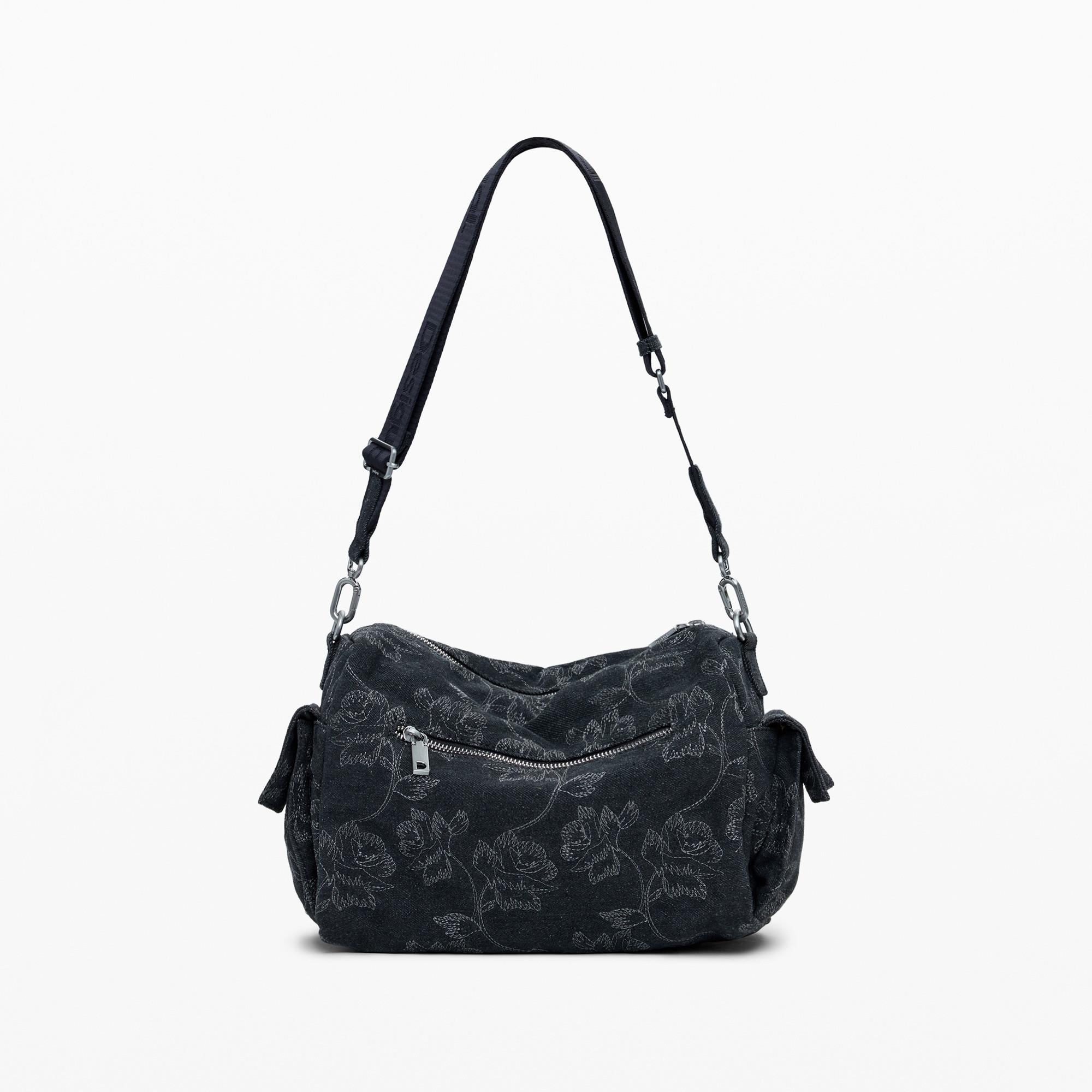 Desigual Sac à main en denim avec broderie florale  