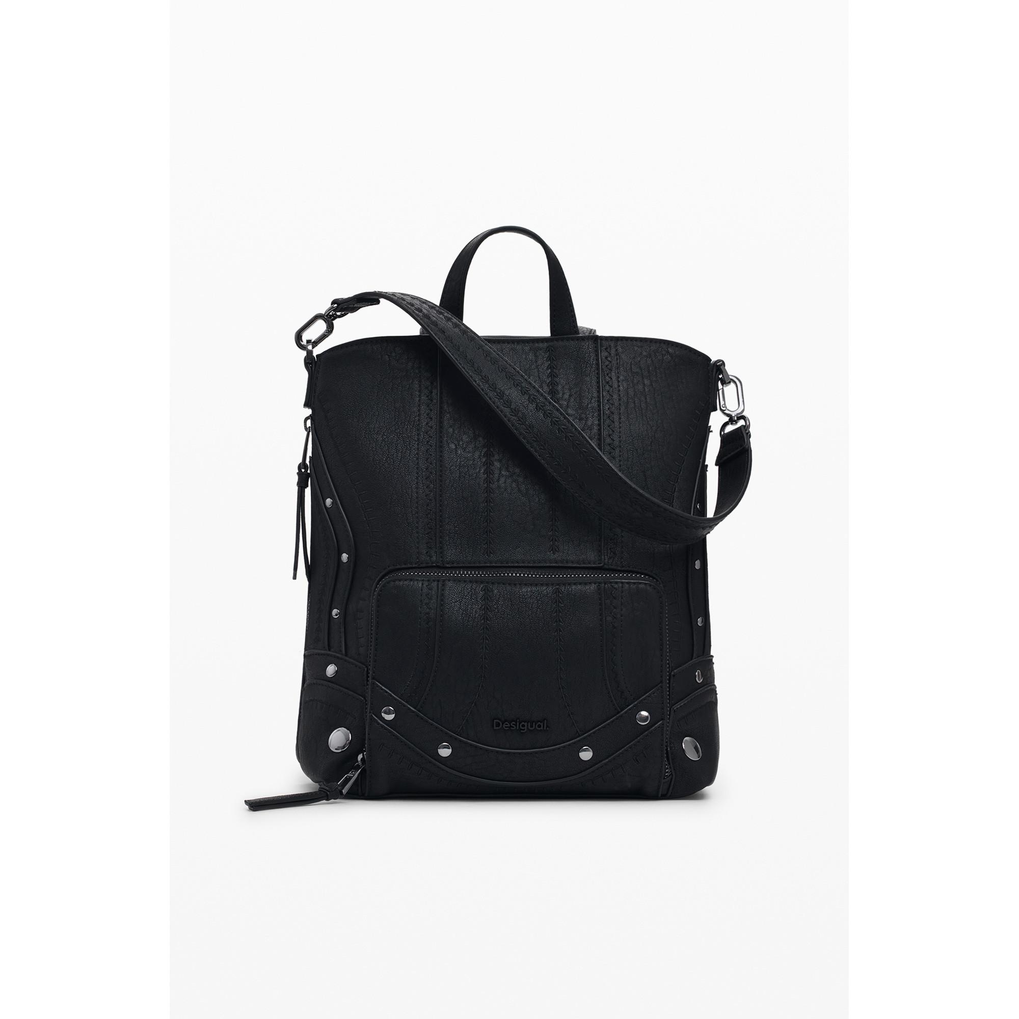 Desigual Rucksack mit Patch-Effekt und Metallnieten  