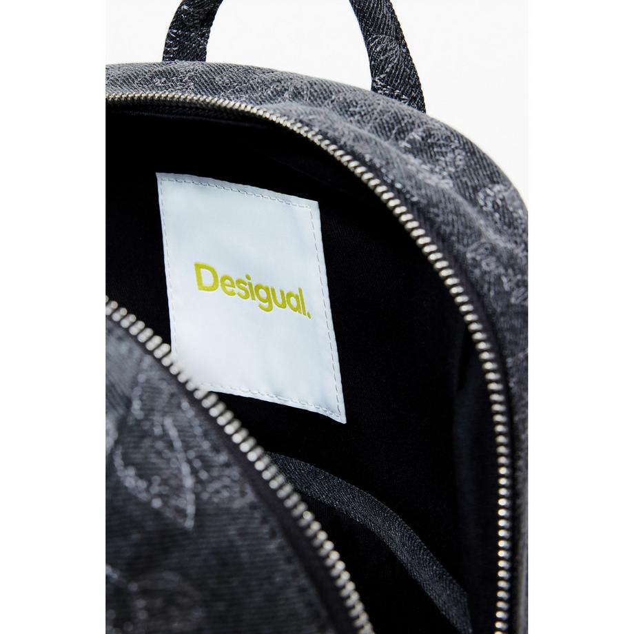 Desigual Sac à dos en denim brodé floral  