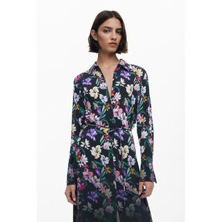 Desigual Robe Chemise Manches Longues Motif Floral  