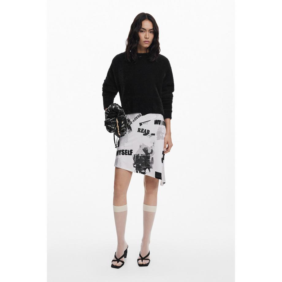 Desigual 2-in-1 Mini Kleid mit Zeitungsprint  