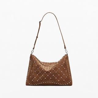 Desigual Borsa a Tracolla con Borchie e Traforature  