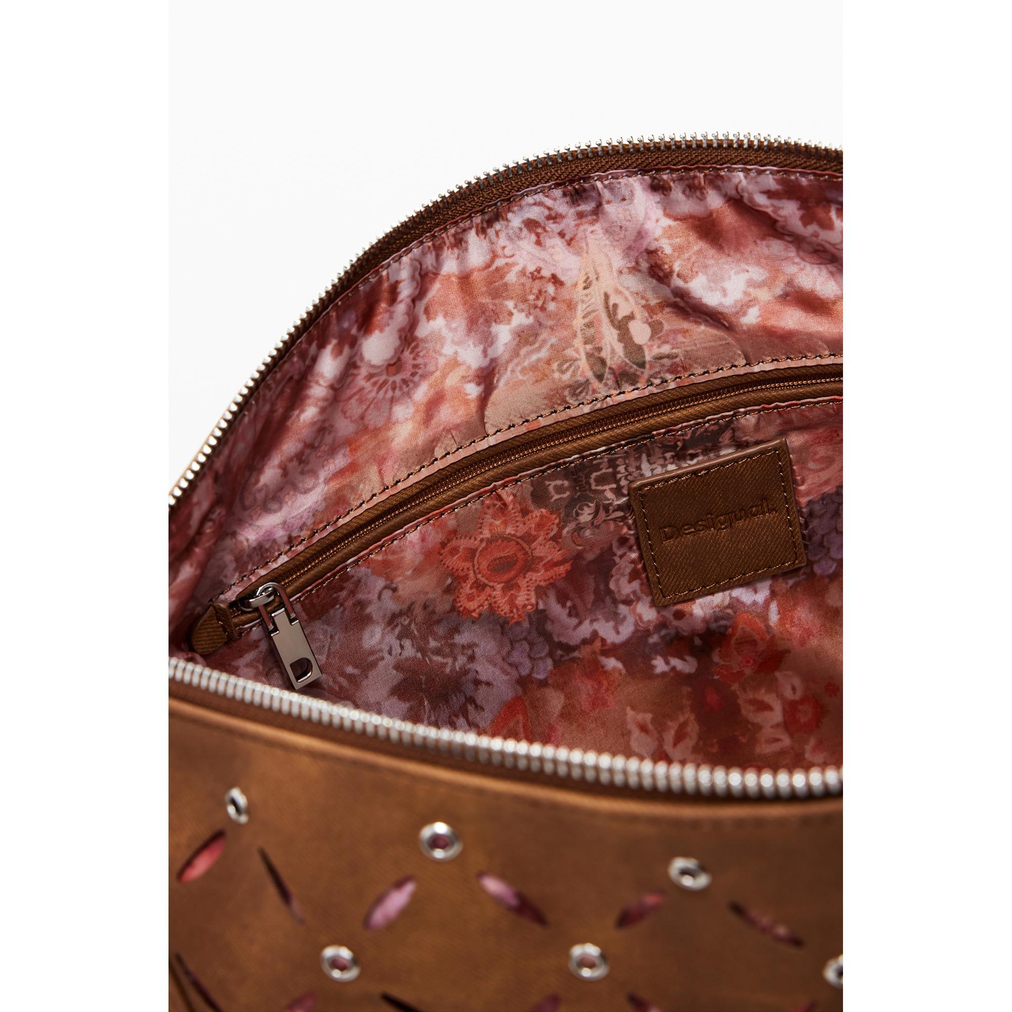 Desigual Borsa a Tracolla con Borchie e Traforature  