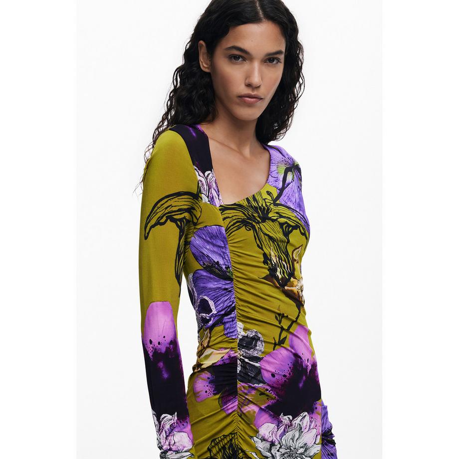 Desigual Christian Lacroix Robe Motif Floral Coupe Slim  