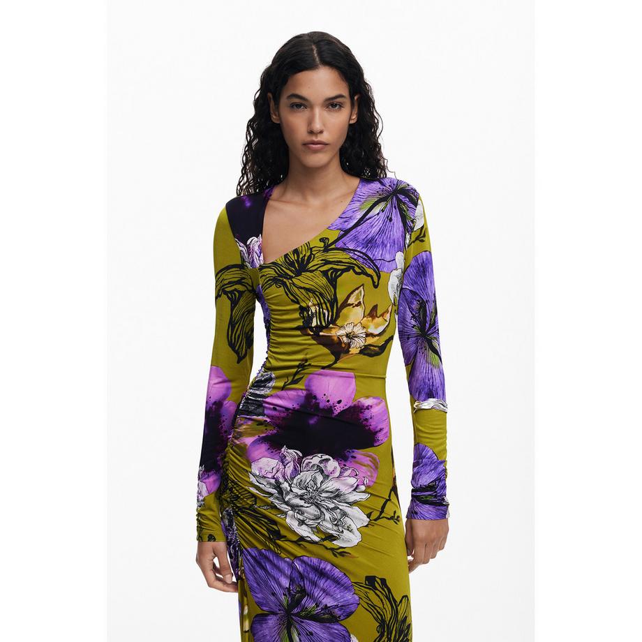 Desigual Christian Lacroix Robe Motif Floral Coupe Slim  