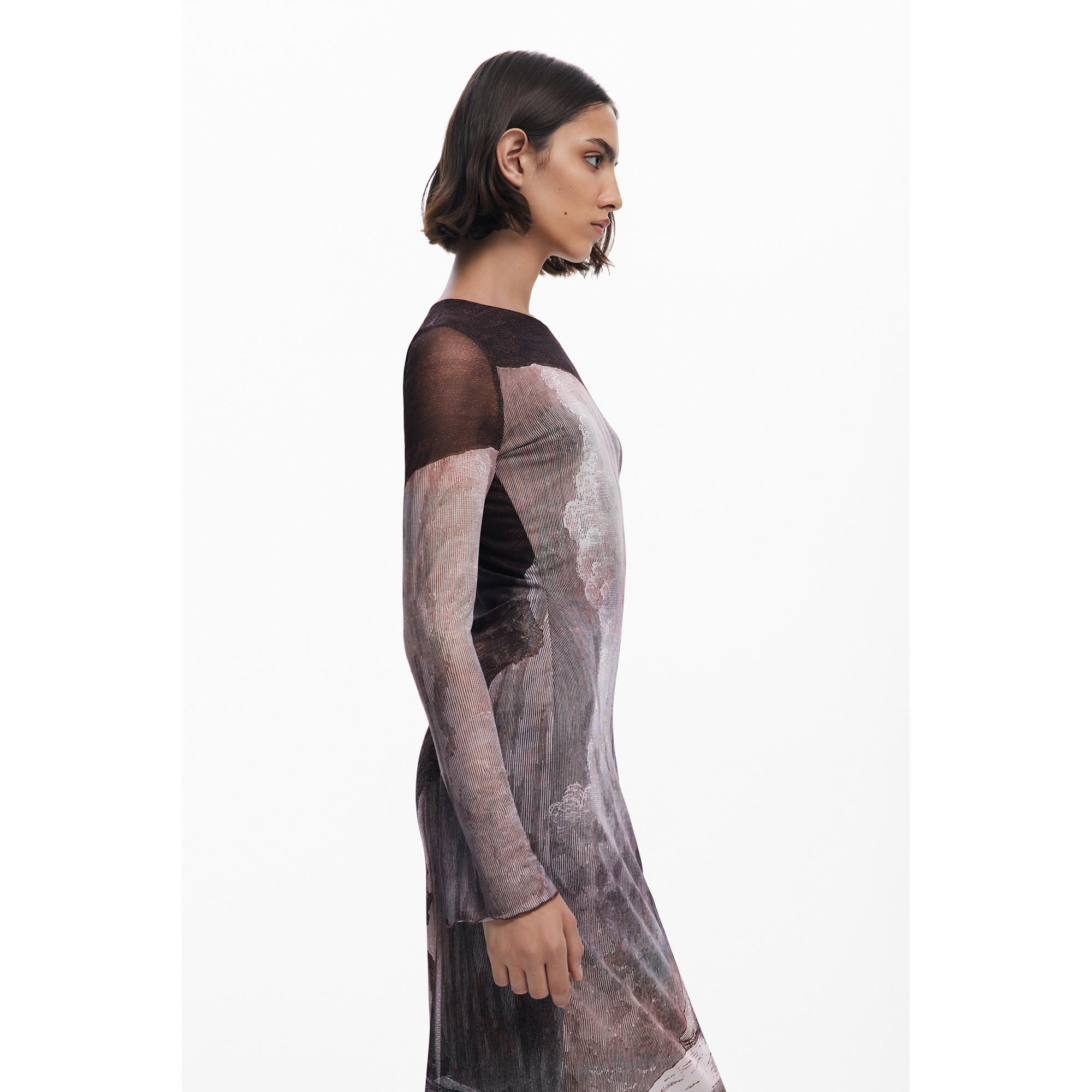 Desigual Robe Midi Manches Longues  