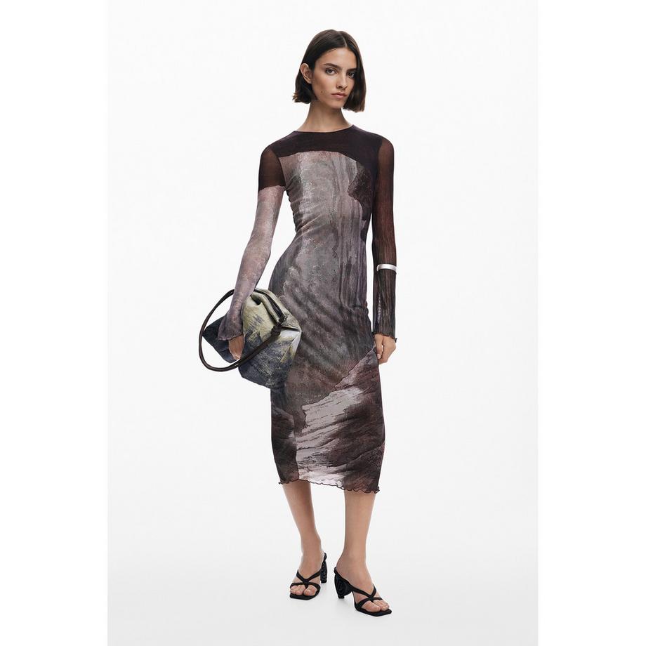 Desigual Langarm Midi Kleid  