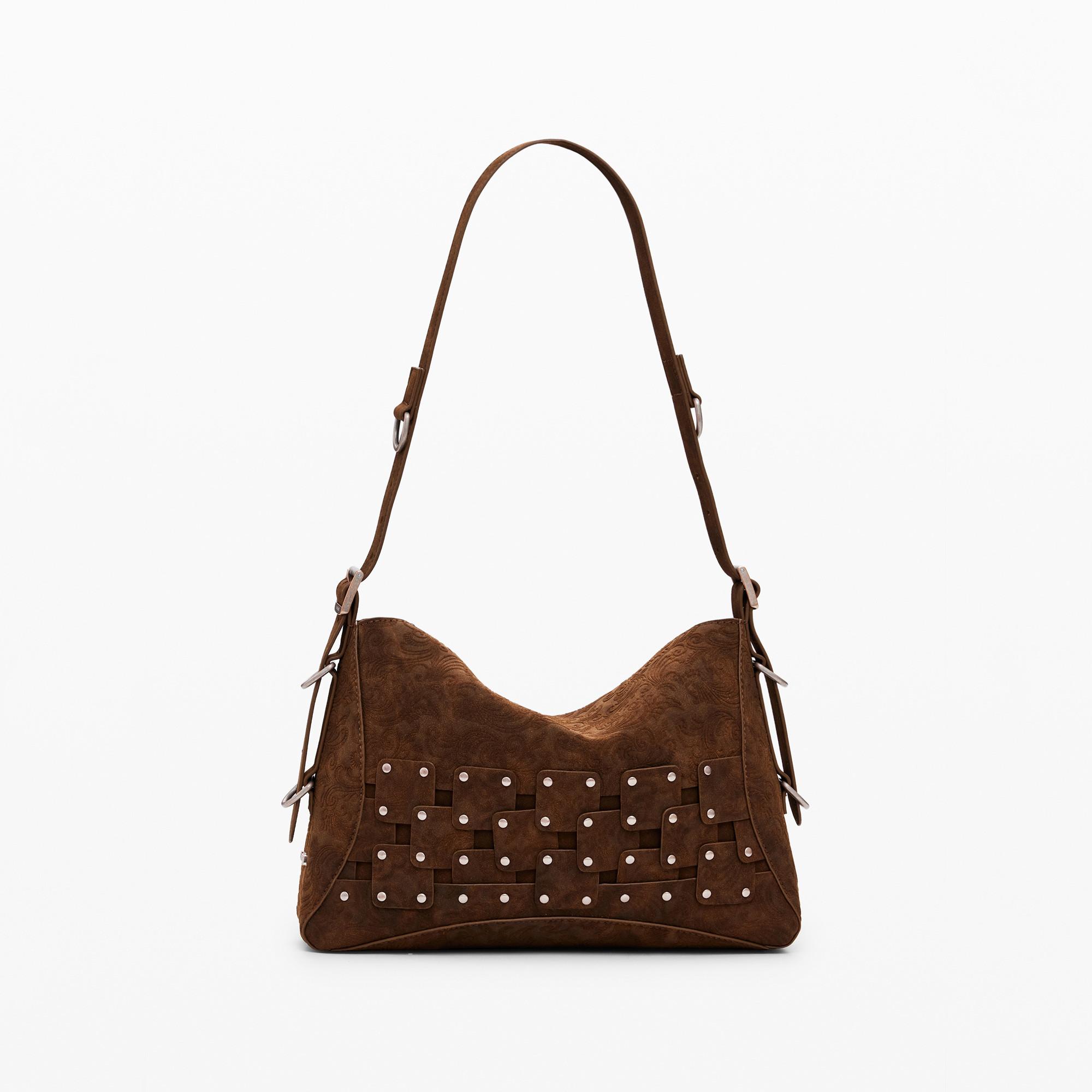 Desigual Borsa a mano Patchwork con borchie  