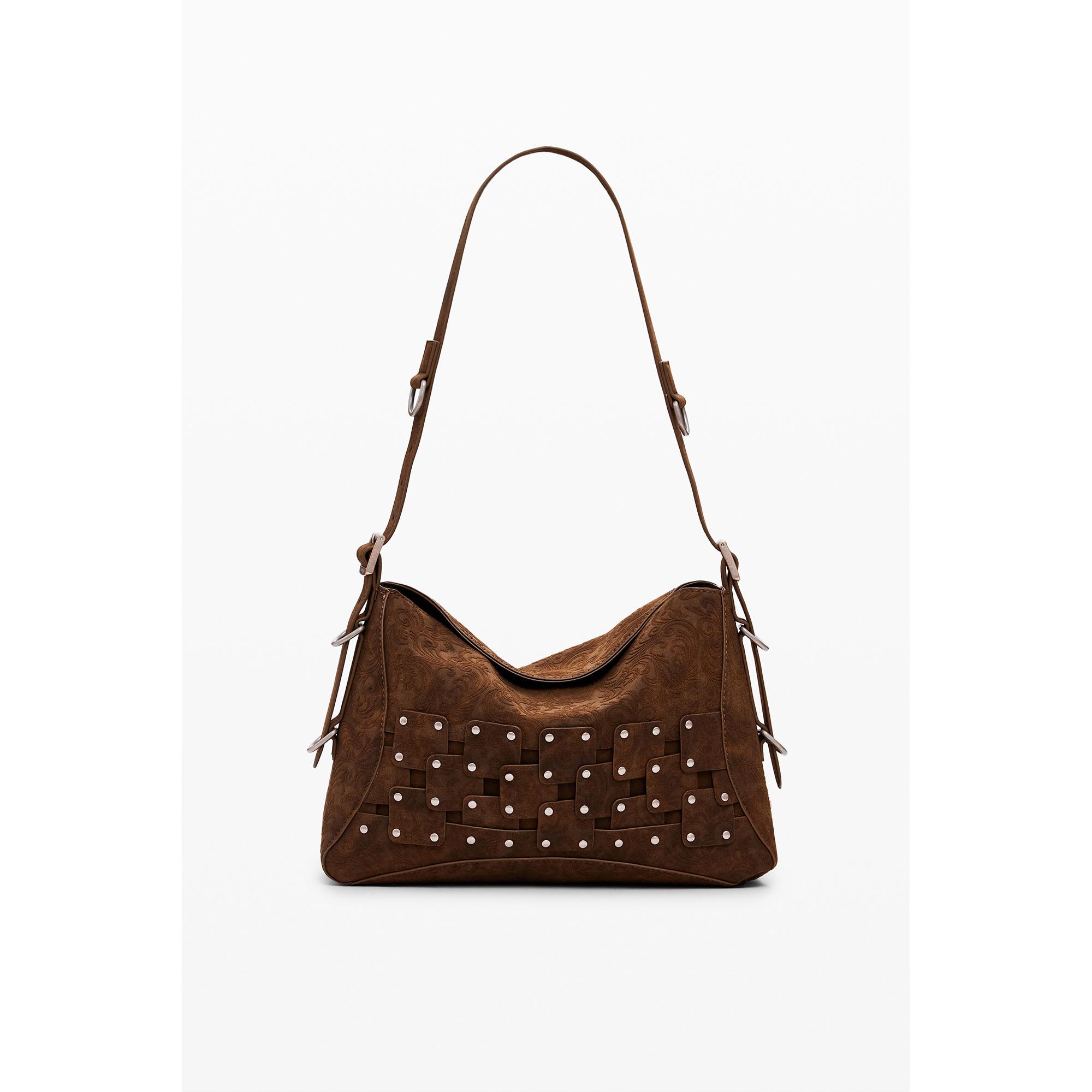 Desigual Borsa a mano Patchwork con borchie  