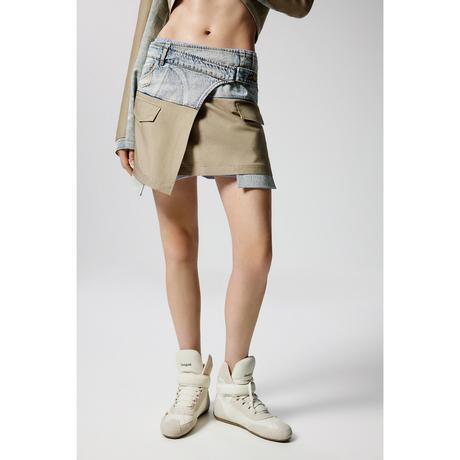 Desigual Minigonna con dettagli in denim  