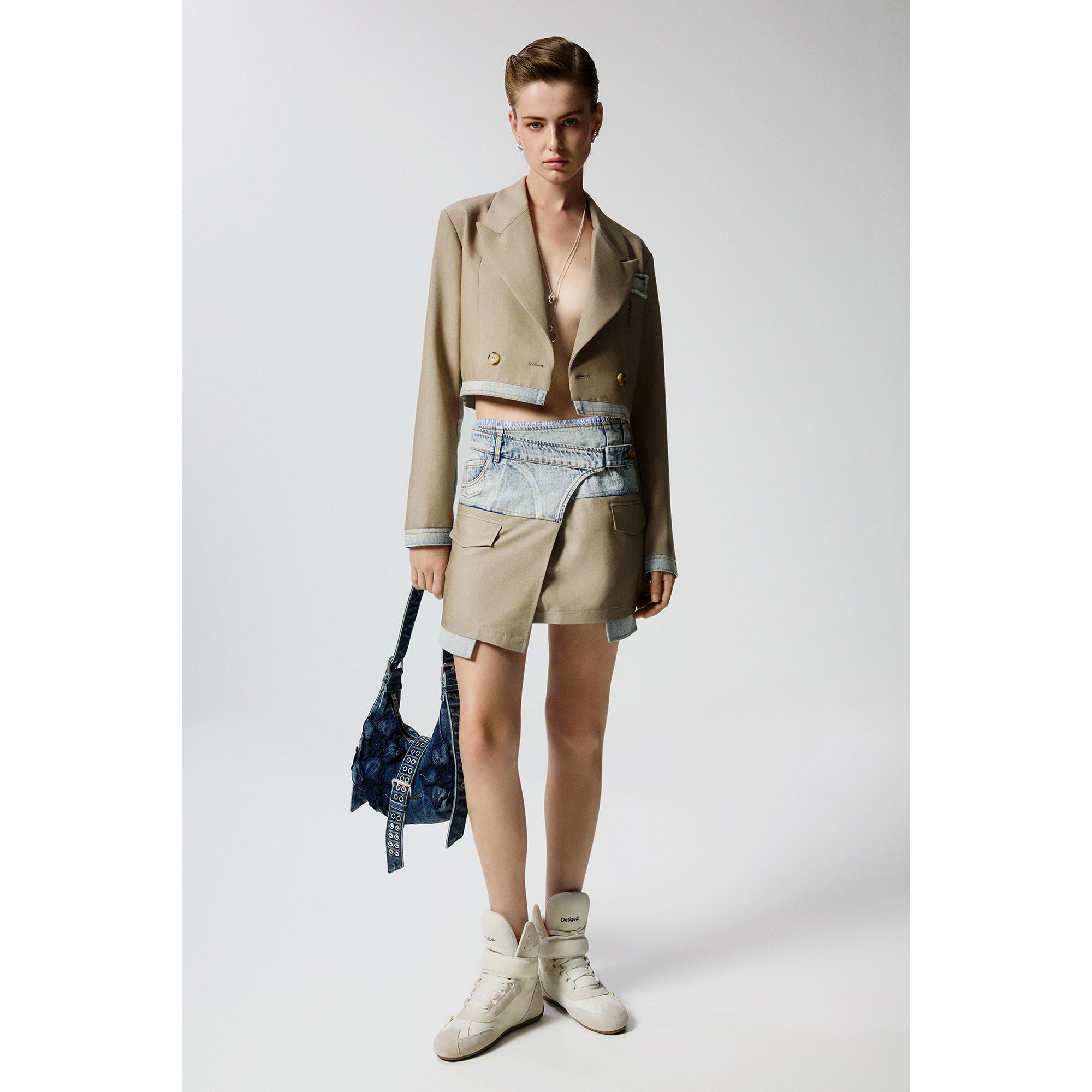 Desigual Minigonna con dettagli in denim  