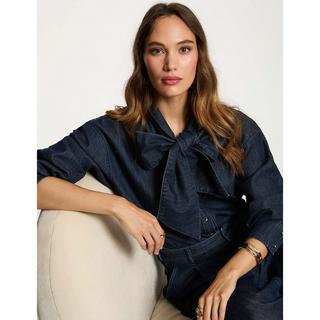 MORGAN Camicia in denim a maniche lunghe con fiocco  