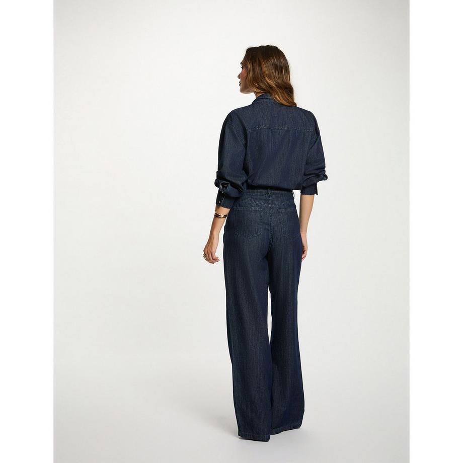 MORGAN Camicia in denim con fiocco al collo  