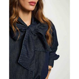 MORGAN Camicia in denim a maniche lunghe con fiocco  