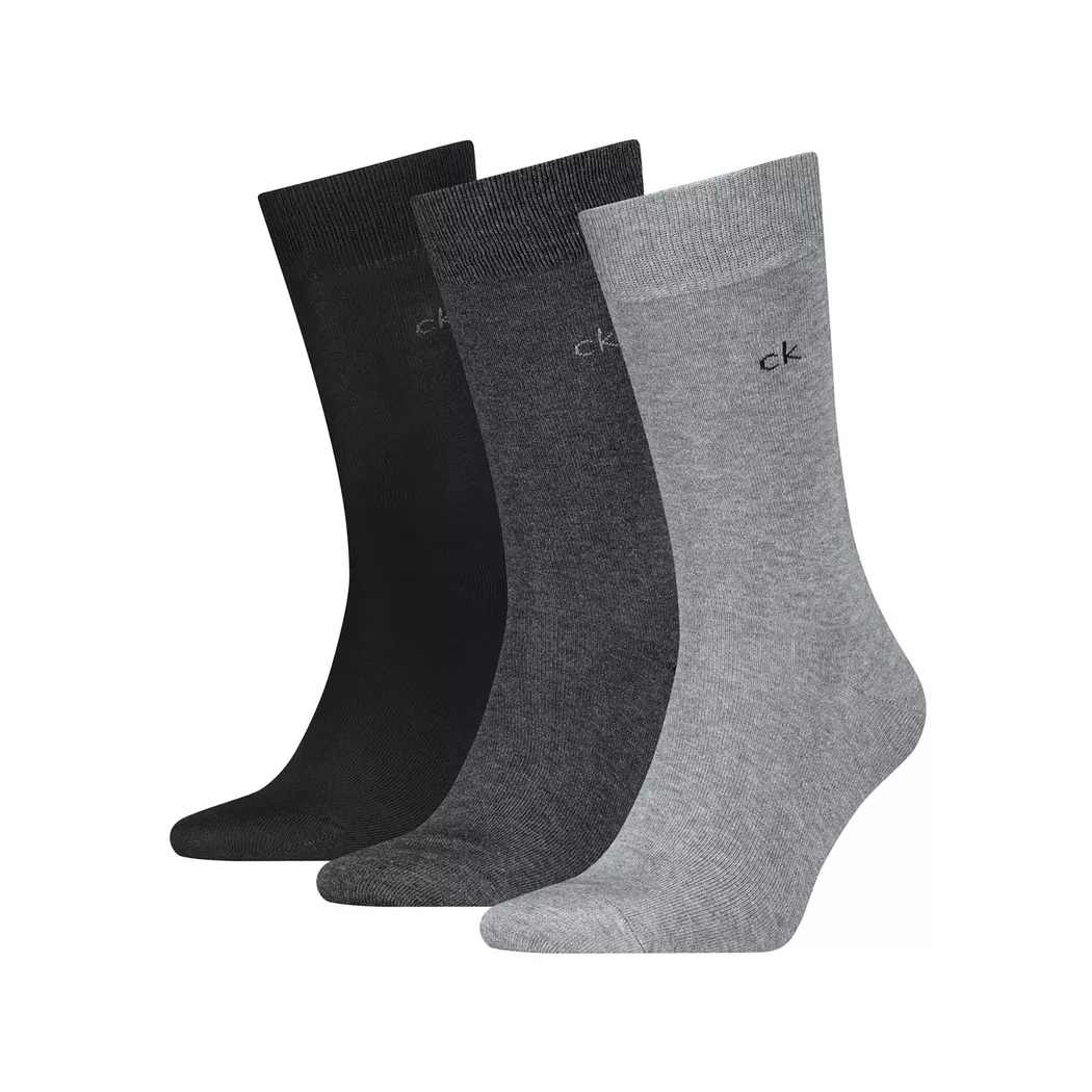 Calvin Klein - Socken, Waden 3 Pack, für Herren, Grau Melange, Größe 43-46