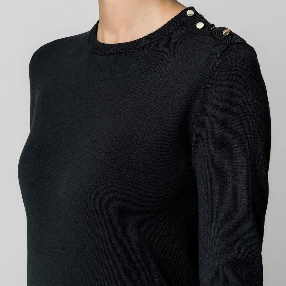 Manor Woman Robe en tricot avec détails boutonnés  