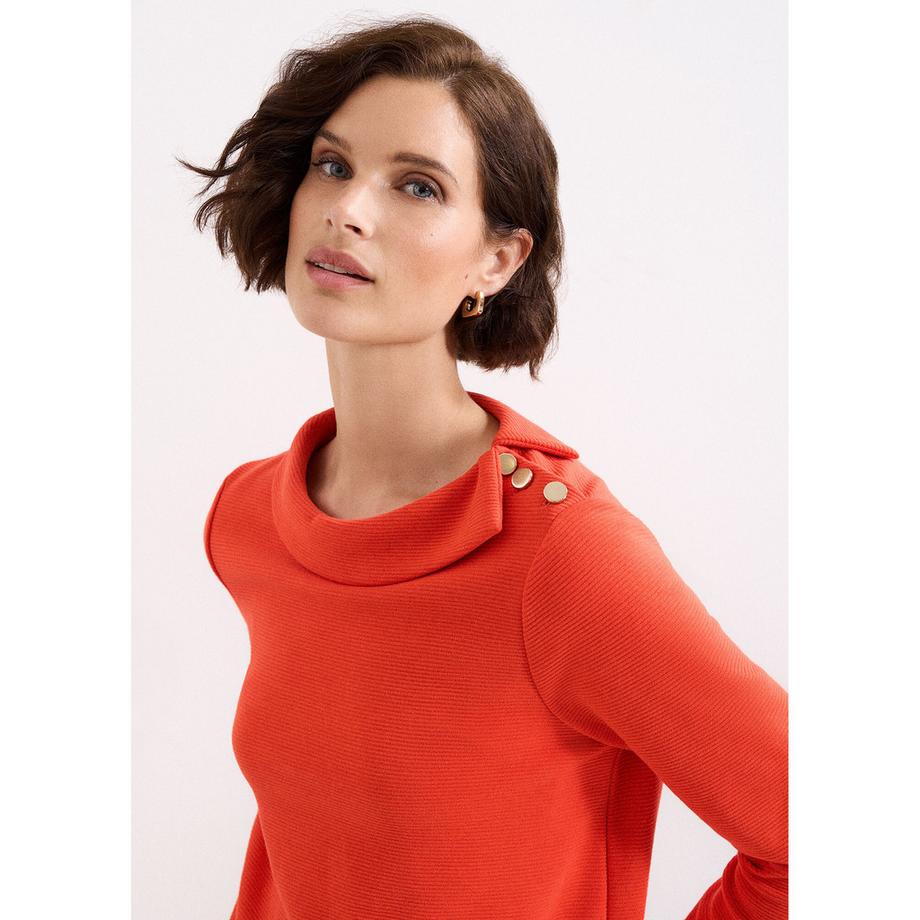 Phase Eight Remy Top Col Drapé avec Détail Bouton  